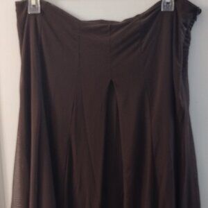 I.C.E Women's Brown Sheer with Front Pleat Skirt Height to Knees Size L